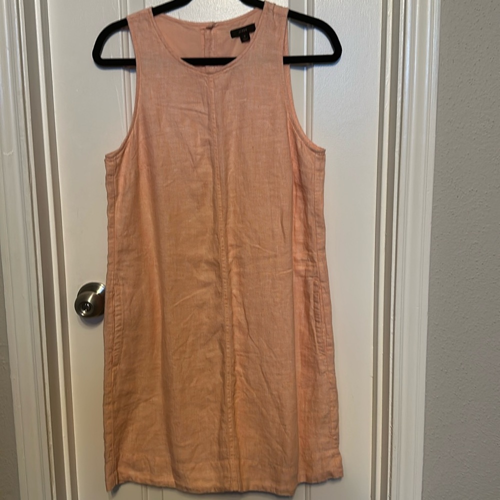 Women J crew Maxine button-back dress in linen size S